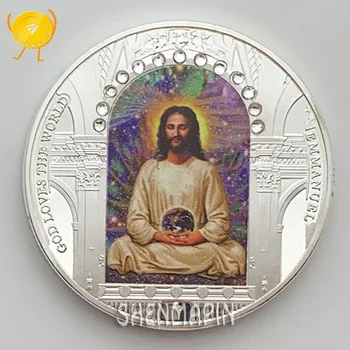 Исус Сатана възпоменателна монета Тайната вечеря вечеря монети с Колекционерска стойност Бог желае мир и здраве 6 пълен набор от стилове