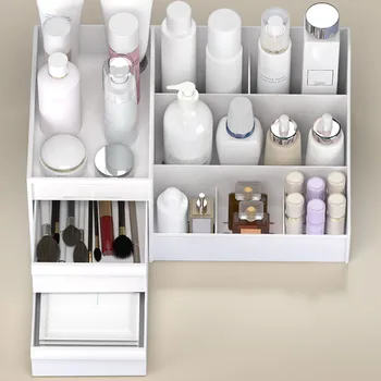 Грим козметични чекмедже за съхранение чекмеджето организатора тоалетка грижа за кожата багажник контейнер бижута телефон Всяка случайни неща калъф 35.5x26x16cm