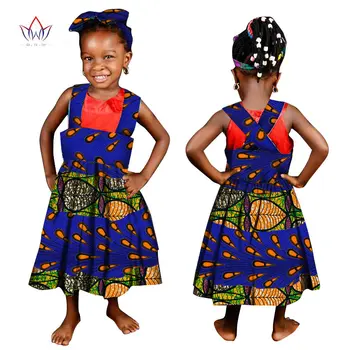 Нова детски дрехи африкански восъчни рокли с принтом за малки момичета Басейн Riche Plus Size традиционни африкански дрехи WYT64