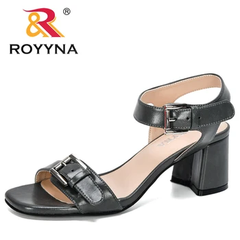 ROYYNA 2020 нов модерен стил Дамска мода твърди обувки сандали на висок ток обтегач на ремъка Римска Обувки дамски летни обувки на удобно