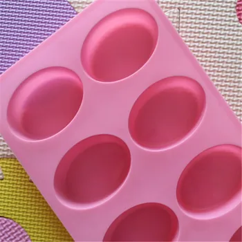 Силикон с форма на 8 кухини с овална форма сапун мухъл тава домашен занаят производство на DIY кубче лед инструмент форма аксесоари