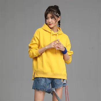 2020 New Ladies Hoodies for Women Fleece Female Winter Solid Color Casual Sweatshirt