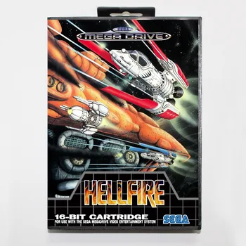16-битов игри касета Sega MD с търговия на дребно скоростна кутия - Hellfire game cart for Megadrive for Genesis system