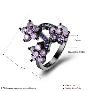 GOMAYA Sweet Plum Flower пръстени за жени, класически романтичен безименен пръст партия фестивал подарък на приятел, Модни бижута гореща разпродажба