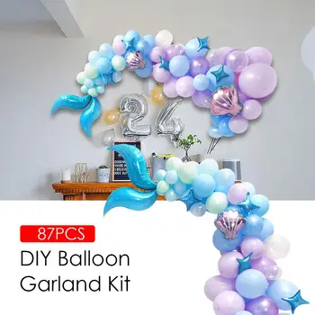 87pcs опашка на русалка балон венец набор от латексный топка арка сватба и бебе душ момиче рожден ден направи си САМ украса за доставка