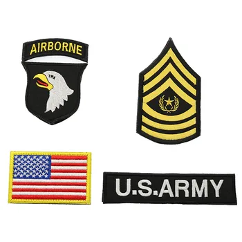 САЩ 101-аз съм въздух-въздушна дивизия 3d костюм бродирани тъкани етикети военни значки облекло и аксесоари за облекло
