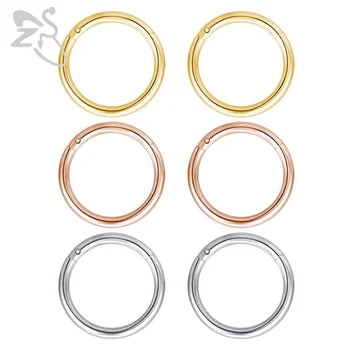 ZS 18G хирургична стомана носа пръстени Роза 6 бр злато/сребро цвят на носното пръстен за жени Индийски пиърсинг бижута и аксесоари