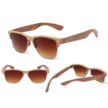 2019 нова мода имитация на дърво дамски слънчеви очила марка ретро дизайн мъжки очила с UV400 радиационно-устойчиви квадратни очила