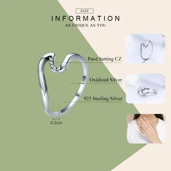 BAMOER горещи продажба вълна пръстен Pure истински сребро 925 чешки лято пръстен колекция GXR378