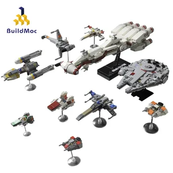 Buildmoc Space Wars Movie Set MOC-56438 въстание Moc fighter, космически кораб модел оръжия строителни блокове, тухли колекция играчки