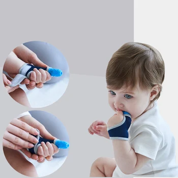 Детски силиконови прорезыватели моляры хранителни комплекти пръстите детски дишащи комплекти на палеца прорезыватель новородено анти-ухапване ръка е гадно на голям пръст играчки