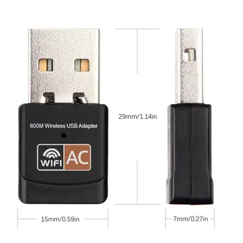 Безплатен драйвер за USB Wifi адаптер 600 Mbit / s, Wi fi адаптер 5 Ghz антена USB PC Ethernet Wi-Fi адаптер, Lan, Wifi Dongle AC Wifi приемник