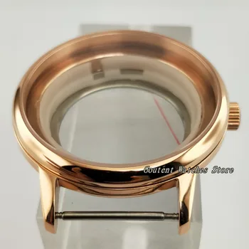 40 мм розово злато, сапфир кристал, корпус часа комплект Miyota 8205/8215/821A,Mingzhu 2813/3804 ръчен часовник Shell