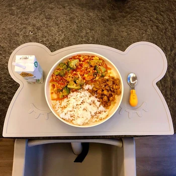 Animal Shape Placemat Kids Plate Mat Food Grade Silicone Table Pad водоустойчив топлоизолация с Кухненски притурка Лесно почистване