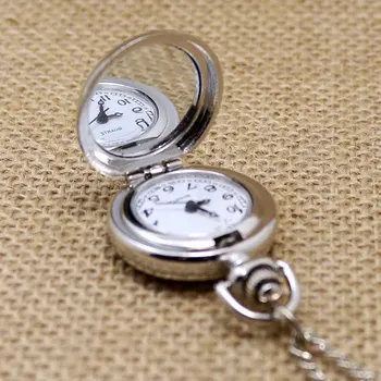 гореща разпродажба на Едро на дамски, мъжки нови Антични мини джобни часовници Мерилин Монро Oomph медальон с веригата P597