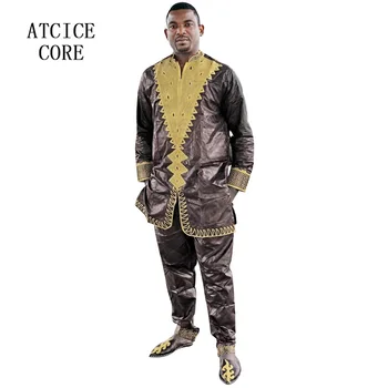 безплатна доставка африка басейн riche бродирана памук дашики Традиционна мъжка африканска дрехи с дълъг ръкав
