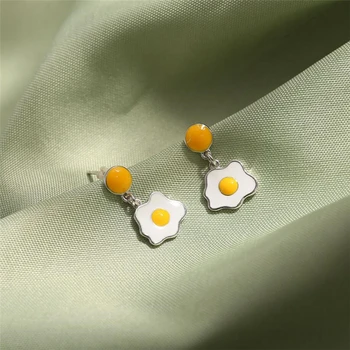 Единствената памет сладък мини яйца на очи творчески свеж сребро 925 мода женски виси обеци SEA692