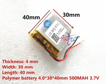 Изкачване на енергия 3.7 V литиево-йонна батерия тахограф доставка 043040 500mAh колона общи полимерни акумулаторни батерии