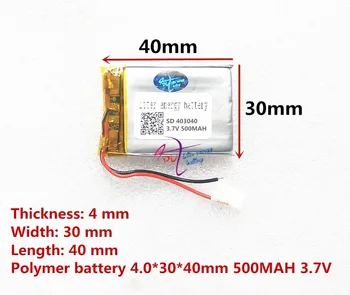 Изкачване на енергия 3.7 V литиево-йонна батерия тахограф доставка 043040 500mAh колона общи полимерни акумулаторни батерии