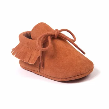 Нова по-ниска цена за деца деца ресни и дантела-up първите проходилки мека подметка изкуствена велур, кожа бебешко кошче устойчива на плъзгане Детски обувки