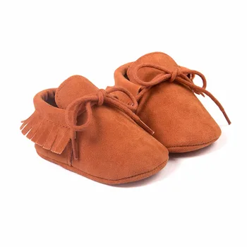Нова по-ниска цена за деца деца ресни и дантела-up първите проходилки мека подметка изкуствена велур, кожа бебешко кошче устойчива на плъзгане Детски обувки