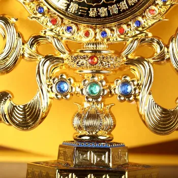 Тантра доставка 20 см злато Gragon база резба метални сплави тибетски будистки огледало ритуал декорация / инструменти