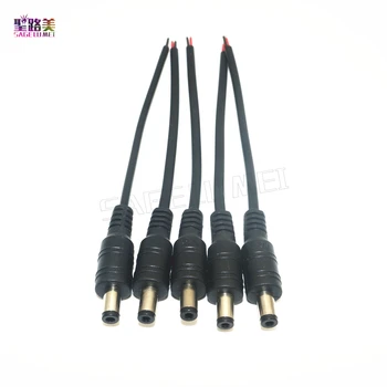 100 бр./опаковане. 5.5x2.1 mm съединители DC мъжки конектор кабел кабели led DC съединители за 3528 smd 5050 светодиодна лента IR, RF дистанционно управление