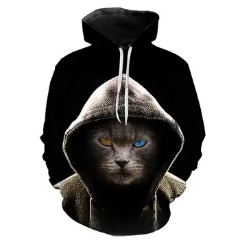 Смешни животни печатни качулки 3D Cat Hoodie 2020 Марка на мъже, жени деца хип-хоп готина котка градинска блузи пуловер