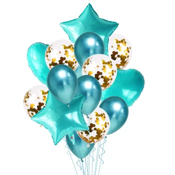 Звездата на сърцето латексови балони, конфети, балони децата момче момиче рожден ден балон играчки Baby Shower сватбена декорация декор globos