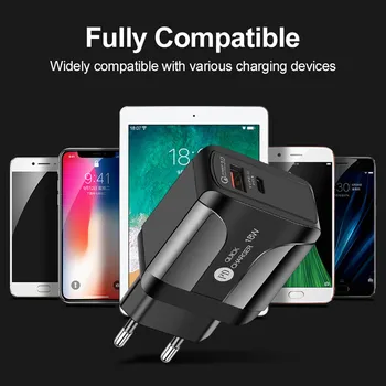 EU/US 18W Original PD Quick Charge 3.0 USB Charger For iPhone 12 mini 11 Pro Samsung S20 Ultra Xiaomi Fast Mobile Phone Charger