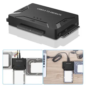 USB 3.0 към конвертеру IDE / SATA супер 5 Gbit / s пренос на външен твърд диск адаптер за комплект Plug & Play поддръжка на до 4 TB дискове фондова
