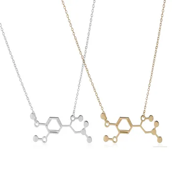 Продава на едро гердани 10шт адреналин молекула наука бижута химия и структура се смесват цвят плаващ Чар на медальон, огърлица