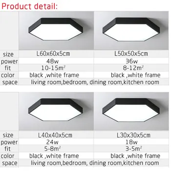 Осветителни тела с модерен led тавана лампа за дневна спалня черно-бял лесен монтаж на тавана домашни таван тела с дебелина от 5 см
