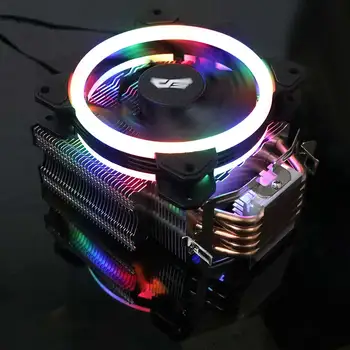 Darkflash L5 LED RGB CPU Охладител охладител TDP 185W плача Intel, AMD 120mm Silent 4Pin PC CPU Cooling Cooler Heatsink Фен