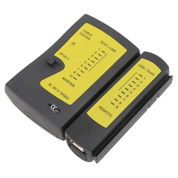 Кабел YG468U професионален RJ-45+USB кабелен тестер бързо точното тестване на телефонен кабел тестов инструмент за автоматично включване Finder