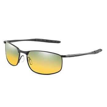 Правоъгълник поляризирани нощни мъжки слънчеви очила преходни лещи на очила за шофиране мъжки шофьор открит отблясъци Safty очила с UV400