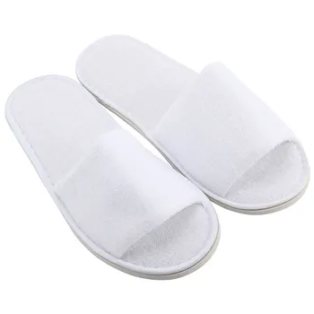5 двойки хотелски еднократна употреба тапочек спа хотел гост чехъл е открит чорап кърпа за еднократна употреба упорит стил дишаща мека бяла обувки