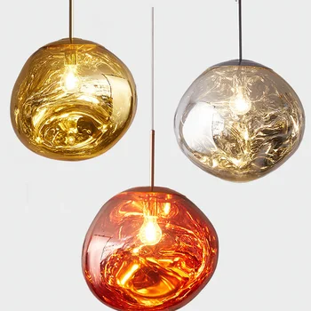 Nordic LED glass Chandelier dixon Lava Топка висящи осветителни тела висящи лампи спалня, кухня полилей модерна индивидуалност Light Стопява