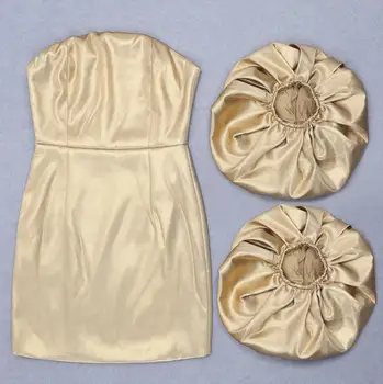 Дамска Зимна Мода Секси Puff Sleeve Без Гръб Gold Lady Dress 2020 Елегантна Вечерна Рокля Vestidos