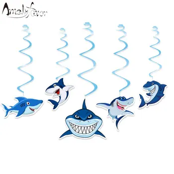 Акула животно тема тавана виси вихрушка украса в морето Животни, Децата събитие Рожден Ден украси за доставка