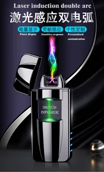 Нова висококачествена инфрачервена индукционная двойна електродъгово мрежа celebrity usb charging lighter
