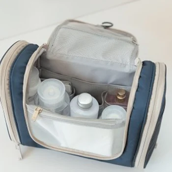 Сгъваема Чанта За Съхранение За Бизнес Пътувания Преносим Двоен Открит За Измиване Чанти, Козметични Чанти За Баня Съхраняване На Куката За Чанти