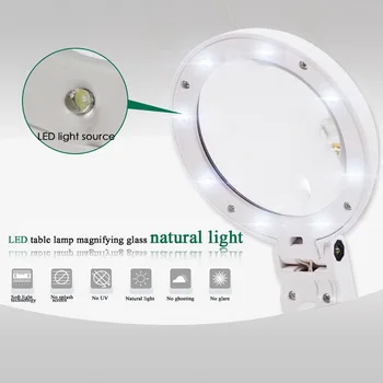 5 / 11X увеличително стъкло се използва настолна лампа супер щанд нескользящий ремонт на ръчни 8 LED лесна идентификация на бижута дома