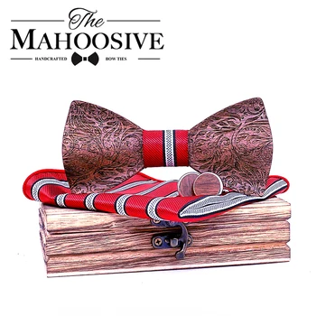 3D цветни дървени вратовръзки-пеперуди за мъже дървена вратовръзка дървена елегантен джентълмен вратовръзки-пеперуди, ръчно изработени butterfly сватба