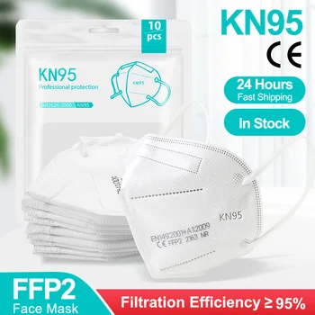 50шт CE Маска FFP2 маска KN95 маска за лице защитна маска на прах респиратор за многократна употреба на маски за лице, маска ffp2 Mascarillas вентилация