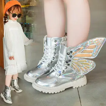 2020 нови зимни Детски обувки от изкуствена кожа водоустойчив крило Мартин ботуши децата снегоходки Марка на момичетата и на момчетата високи модни ботуши маратонки