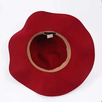 Новият пристигането на Лейди корея вълнена шапка дамски есен и зима вълнена шапка дами британски Hat лук чиста вълна топло фетровая шапка B-7612