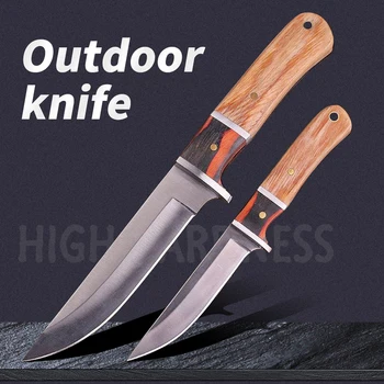 Висока твърдост от оцеляването на многофункционален ловен нож, открит нож преносим малък прав нож не е сгъваем нож