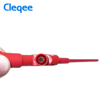 Продажба Cleqee P5004 2 бр. / компл. изолиран бърз тест кука клип 1000 10А Високо напрежение гъвкав пробен сонда инструмент аксесоари