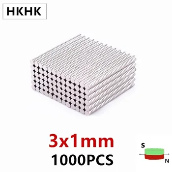HKHK 1000P миниый Магнит Dia.3x1 mm 1mm миниый шифратор Магнит 3mm X 1mm силни магнитни стандарт 3x1 mm